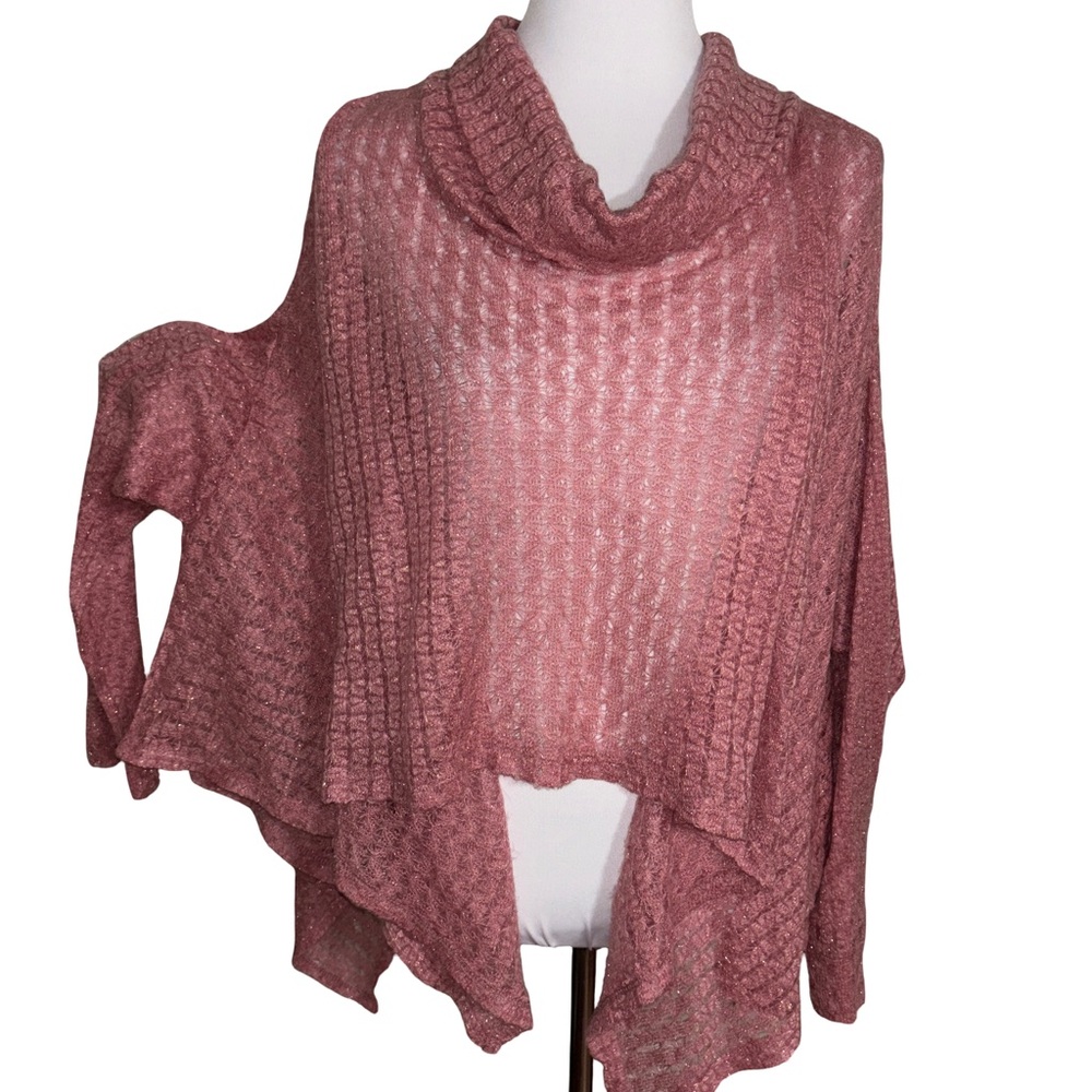 Cupio Rose Knit Poncho Sweater